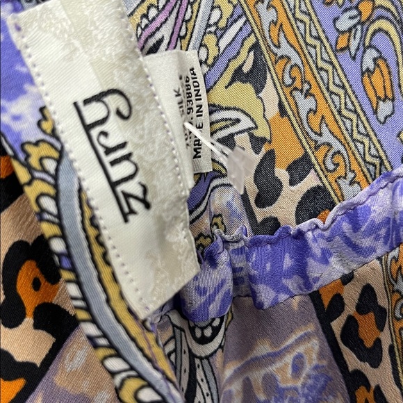 Zury Silk Blend Boho Maxi Dress Paisley Animal Print Tassel Tie Straps Free Size - Picture 8 of 8